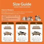 Muihood Elevated Wood Dog Bed Frame with Foam Mattress, WalnutPattern, L - Image 6