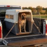 SportPet Airline Compliant XXX-LARGE 48" Travel Dog Kennel-Durable Plastic Airline Pet Carrier w/Removable Wheels & Food Bowls, Collapsible Indoor/Outdoor Dog Kennel, Dogs up to 44"L & 33"H-Cream/Gray - Image 3