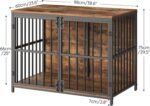 HOOBRO 38.6" Dog Crate Furniture, Wooden Dog Kennel Indoor, Heavy Duty Dog Cage for Small/Medium Dog, Decorative Side End Table, Rustic Brown and Black BF100GW03 - Image 3