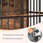 HOOBRO 38.6" Dog Crate Furniture, Wooden Dog Kennel Indoor, Heavy Duty Dog Cage for Small/Medium Dog, Decorative Side End Table, Rustic Brown and Black BF100GW03 - Image 4