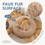 DUMOS 37.4 Inch Large Donut Dog Bed for Indoor Use, Fluffy Faux Fur Plush - Image 3
