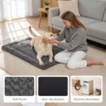 Exsnugy Washable Dog Bed Mat Large Size Fluffy Pet Crate Pad 42x28 XL - Image 5
