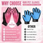 BYETOO Pet Dog Cat Grooming Glove with 261Tips,Gentle Deshedding Brush Glove,Efficient Pet Hair Remover Mitt,Massage Tool with Enhanced Five Finger Design,for Dog,Cat,Rabbit,Horse with Long/Short Fur - Image 7