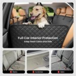 REEVAA Dog Car Seat Cover for Back Seat, Hard Bottom, L, Black - Image 6