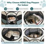 Dog Playpen, Portable Cat Playpen Crate Indoor for Dogs Cats Rabbits, Foldable Small Animal Guinea Pigs Bunny Cage Enclosure for Outdoor, Pop Up Dogs Cats Tent Kennel with Carrying Case, Grey - Image 3