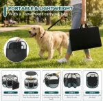 Dog Playpen, Portable Cat Playpen Crate Indoor for Dogs Cats Rabbits, Foldable Small Animal Guinea Pigs Bunny Cage Enclosure for Outdoor, Pop Up Dogs Cats Tent Kennel with Carrying Case, Grey - Image 5