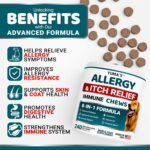 Dog Allergy Relief Chews - 240 Immune Treats, Dog Itching Skin Relief Pills - Image 3