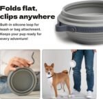 Cleverpup Nomad Large Collapsible Travel Dog Bowl - 4 Cup, Grey Silicone - Image 6