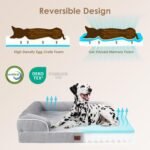 EHEYCIGA Orthopedic Dog Beds for Large Dogs, Waterproof Memory Foam Large Dog Bed with Sides, Non-Slip Bottom and Egg-Crate Foam Pet Couch Bed with Washable Removable Cover, Grey - Image 4