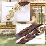 Leather Dog Leash 6ft x 3/4 inch,Strong Heavy Duty Genuine Leather Braided Dog Training Leash, Soft and Comfortable Leather Leash for Large Dogs, Medium Small Dogs (Brown, 6FT*3/4in) - Image 4