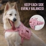 ONETIGRIS Dog Backpack for Medium & Large Dogs, Nylon Backpack for Dogs Tactical Pet Backpack with Side Pockets for Hiking Walking Training Running (Pink, Medium) - Image 5