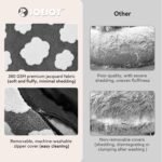 JOEJOY Jacquard Donut Round Dog Beds Medium Sized Dog,Grey 30x30x8in, Removable Washable Cover, Cute Pattern, Ultra Soft Fluffy Calming Pet Bed with Thick Supportive Bolster - Image 3