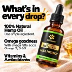 Billion Pets - Hemp Oil for Dogs and Cats - Helps with Anxiety, Pain, Stress, Sleep, Arthritis, Seizures Relief - Hip and Joint Support - Calming Drops - Image 4