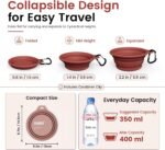 OHMO Collapsible Dog Bowls for Pet Travel, 12oz, 2pcs, Coral&Brick Red - Image 3