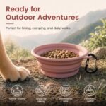 OHMO Collapsible Dog Bowls for Pet Travel, 12oz, 2pcs, Coral&Brick Red - Image 4