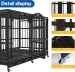 Asee'm 48 Inch Heavy Duty Dog Crate for Large Dogs Escape Proof, Black - Image 3
