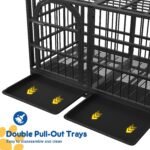 Asee'm 48 Inch Heavy Duty Dog Crate for Large Dogs Escape Proof, Black - Image 4
