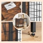 MAHANCRIS Dog Crate Furniture with Cushion, Wooden Dog Kennel with Double Doors, Heavy Duty Dog Cage for Small/Medium/Large Dogs, Indoor Dog House End Table, 31.5" L, Rustic Brown DCHR0701Z1 - Image 6