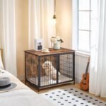 MAHANCRIS Dog Crate Furniture with Cushion, Wooden Dog Kennel with Double Doors, Heavy Duty Dog Cage for Small/Medium/Large Dogs, Indoor Dog House End Table, 31.5" L, Rustic Brown DCHR0701Z1 - Image 7