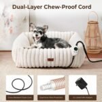 Heated Dog Bed for Small Dogs & Cats, Safety Listed, 20x19, Cream - Image 5
