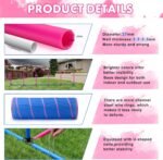 Dog Agility Course Backyard Set, Dog Agility Equipment, Pet obstacle Course Backyard with 6 Dual Mode Weave Poles, 2 Adjustable Hurdle, Jump Ring, Tunnel, Pause Box, Toy Balls and 2 Carrying Bags,Pink - Image 3