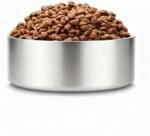 32oz 64oz Stainless Steel Double wall Dog Bowls,BPA Free Non-Slip Pet Dishes,Cat Food&Water Bowl with Rubber Base (32oz, Silver) - Image 3
