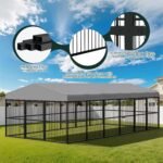 Jocisland 10x20x6.4 FT Outdoor Dog Kennel, 2 Doors, Waterproof Roof - Image 6