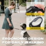 Fida Retractable Dog Leash Large Breed, Heavy Duty 16 ft Dog Walking Leash, up to 110 lbs, 360° Tangle Free, Black - Image 4