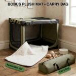 Veraste 30 in Collapsible Dog Crate for Medium Dogs, 4 Door Kennel,Green - Image 4