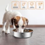 2-in-1 Metal Dog Bowl with Slow Feeder Insert, Stainless Steel Dog Bowls Food Grade 304, Water Food Bowl with Anti-Slip Silicone Base for Small, Medium, Large Breed Dogs - Image 4