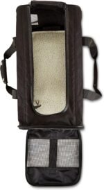 Amazon Basics Airline Approved Soft-Sided Mesh Pet Travel Carrier with Shoulder Strap, Removable Washable Fleece Pad, Top Opening, Ventilation for Dog, Cat, up to 22 pounds, 19.7Lx12Wx12H in., Black - Image 4