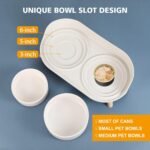 Elevated Ceramic Dog Bowl Set - Double Dog Feeding Bowls with Stand Splash Proof - Raised Dishes for Food and Water - Ideal for Small to Medium Dogs - 2 x 720 ml - 11.3 oz - White - Image 5
