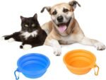 PROLOSO 9 Pcs Collapsible Dog Bowl Foldable Expandable Silicone Cup Dish for Pet Cat Food Water Feeding Portable Travel Bowl with Carabiner - Image 3