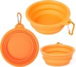 PROLOSO 9 Pcs Collapsible Dog Bowl Foldable Expandable Silicone Cup Dish for Pet Cat Food Water Feeding Portable Travel Bowl with Carabiner - Image 4