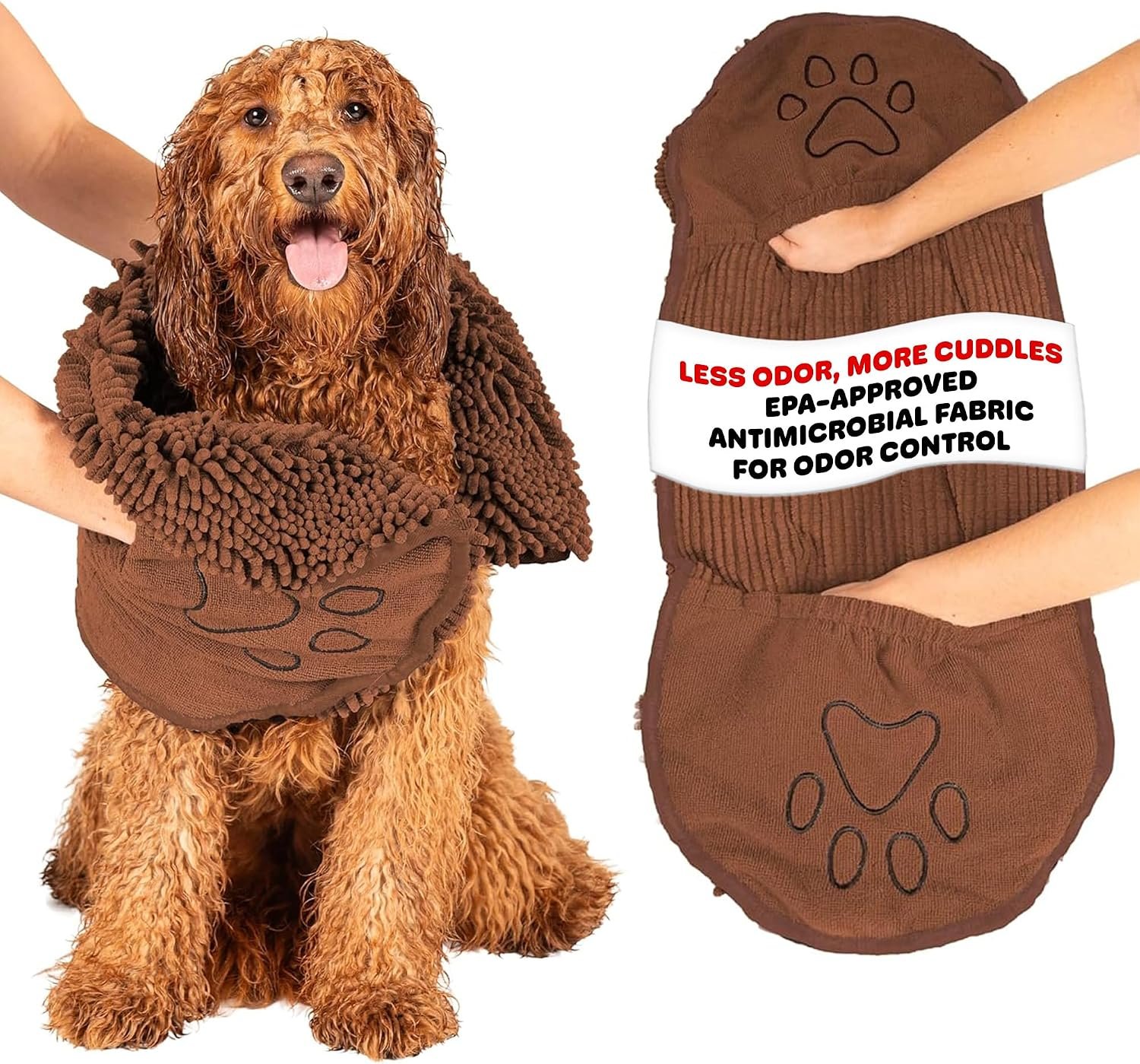 Dog Gone Smart The Dirty Dog Shammy Bath Towel – Brown, 31 × 13 in Dog Gone Smart The Dirty Dog Shammy Bath Towel – Brown, 31 × 13 in