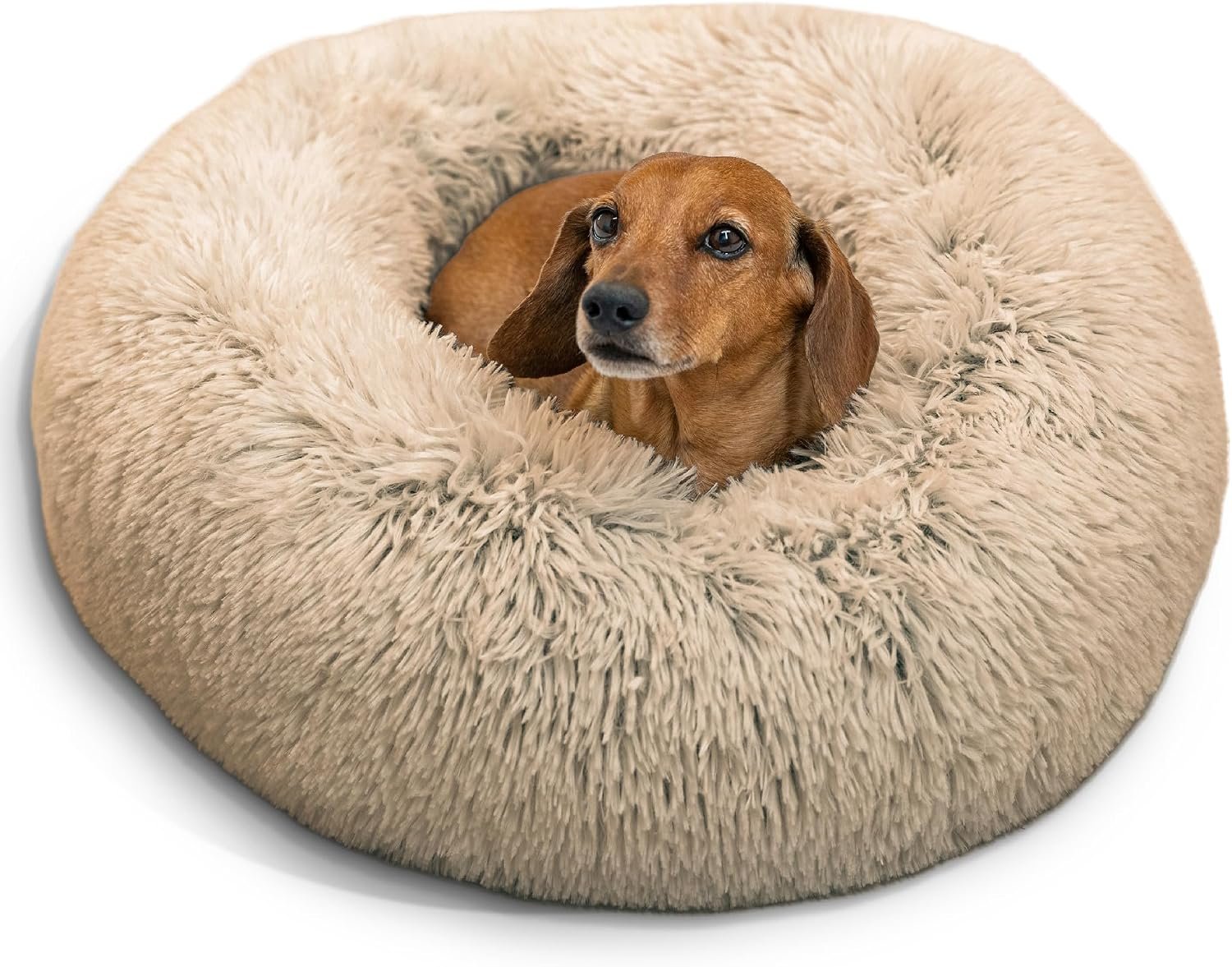 Best Friends by Sheri Original Calming Donut Dog Bed, Taupe, Small, 23″ Best Friends by Sheri Original Calming Donut Dog Bed, Taupe, Small, 23″