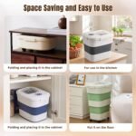 ZOMISIA 40-50lbs Collapsible Dog Food Storage Container with Wheels, Khaki - Image 4