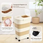 ZOMISIA 40-50lbs Collapsible Dog Food Storage Container with Wheels, Khaki - Image 5