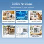 Wearable Pet Blood Pressure Monitor for Dogs & Cats, Oscillometric Home Monitoring Device with Adjustable Chest Strap, Multi-Size Cuffs, 240 Sets Memory for 2 Users, Large LCD Display - Image 4