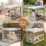 ZOMISIA Collapsible Dog Crate with Bed Mat, 28'' Dog Kennel for Medium Dogs - Image 6