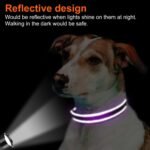 Joytale Reflective Dog Collar, Adjustable Neoprene Padded, Purple L - Image 5