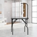 VEVOR Pet Grooming Table, 32 x18 Inch with Height Adjustable Arm, 220LBS Static Weight Capacity, Foldable Dog Groom Station with No-Sit Haunch Holder with Grooming Loop, for Medium and Small Dogs - Image 5