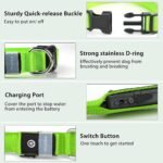 PcEoTllar Light up Dog Collar, Safe for Night Walking, Adjustable, Green, M - Image 3