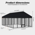 10x14FT Outdoor Dog Kennel with Roof and Feeding Door - Image 2