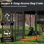 10x14FT Outdoor Dog Kennel with Roof and Feeding Door - Image 3