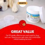 Miracle Care Eye Wash Pads for Dogs and Cats, 90 Pre-Soaked Wipes - Image 3