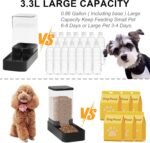 Automatic Cat Feeder and Water Dispenser in Set with Pet Food Bowl,Gravity Dog Waterer and Food Feeder for Small Medium Dog Cat Puppy Kitten Large Capacity(3.3L,Black) - Image 3