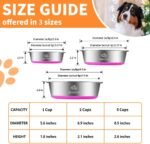 2-in-1 Metal Dog Bowl with Slow Feeder Insert, Stainless Steel Dog Bowls Food Grade 304, Water Food Bowl with Anti-Slip Silicone Base for Small & Medium Dogs(Purple, 3 Cups) - Image 4