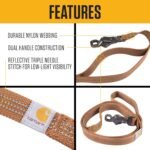 Carhartt Nylon Dual Handle Dog Leash Carhartt Brown L - Image 2