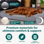 FurHaven Orthopedic Dog Bed for Large Dogs, Luxe Lounger Contour Mattress with Solid Orthopedic Foam Slab for Joint Support, Removable Washable Cover, Jumbo XL, Plush Suede, Gray - Image 4